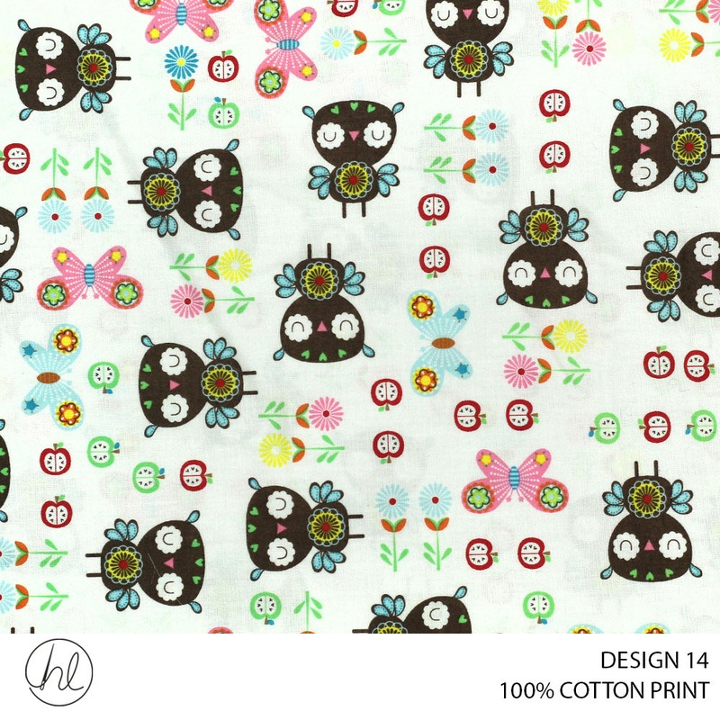 100% COTTON PRINT DESIGN 14 150CM WIDE PER M51