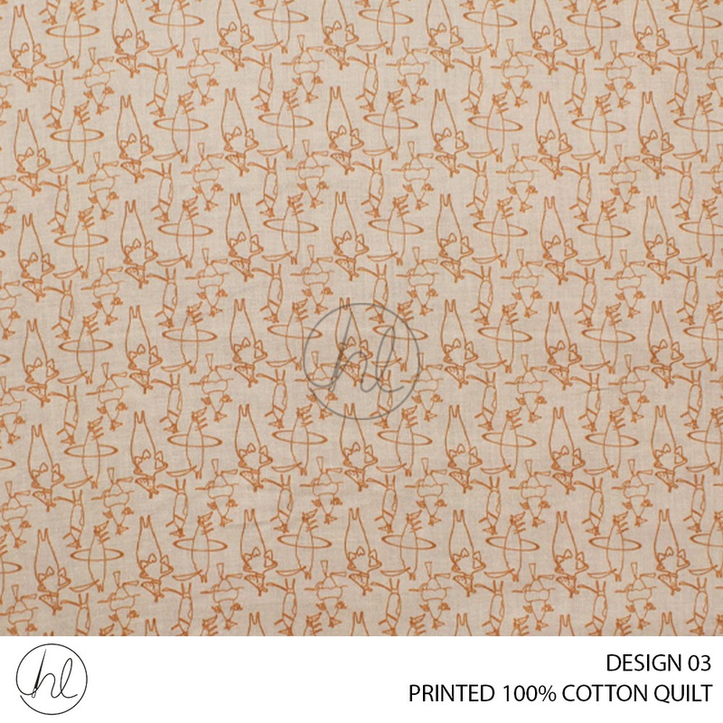 100% COTTON QUILT PER M 781 DESIGN 03 BEIGE 110CM WIDE