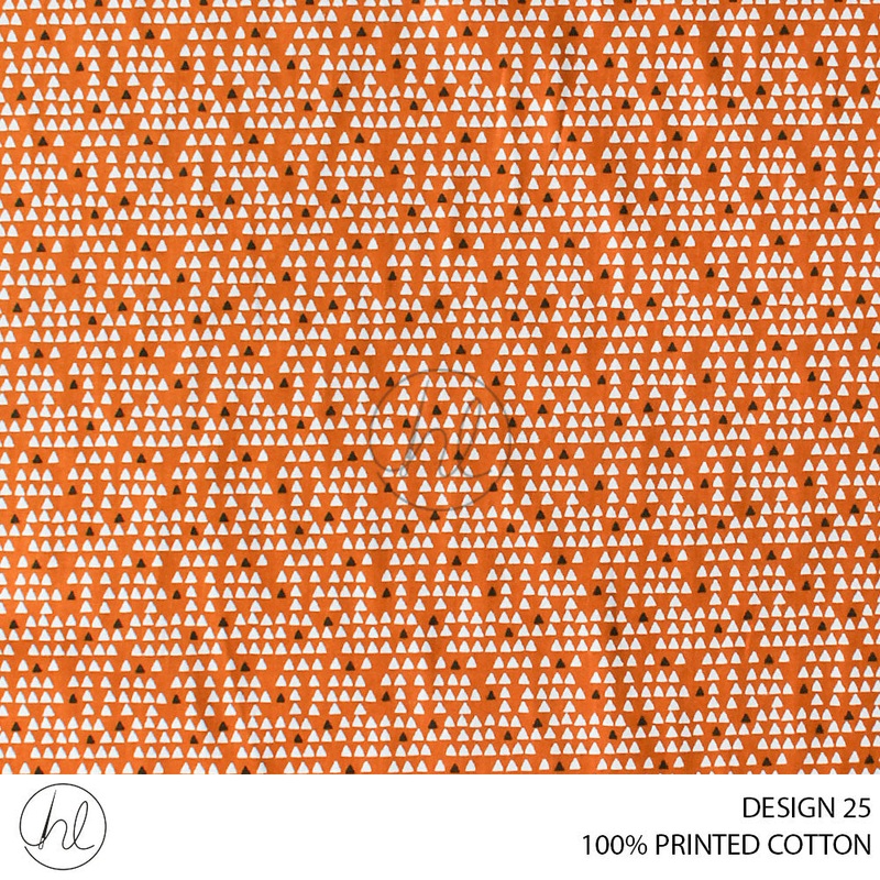 100% PRINTED COTTON 3408 ORANGE 110CM PER M