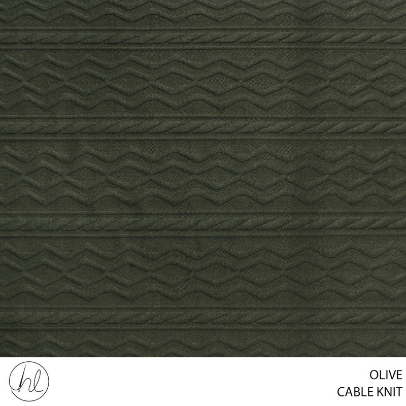 CABLE KNIT FABRIC 150CM OLIVE ROLL ROLL 001