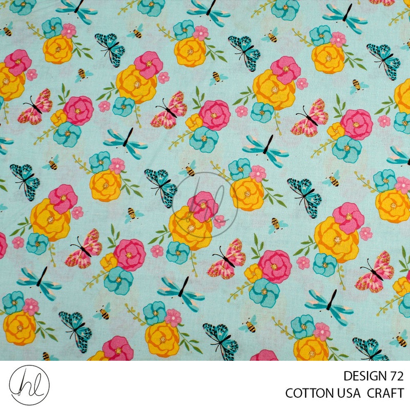 COTTON USA CRAFTS PER M TURQUOISE DESIGN 72 112CM WIDE