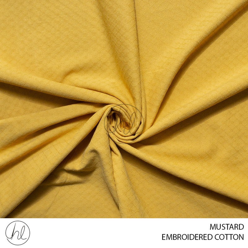 Embroidered cotton 51 mustard 150cm per m