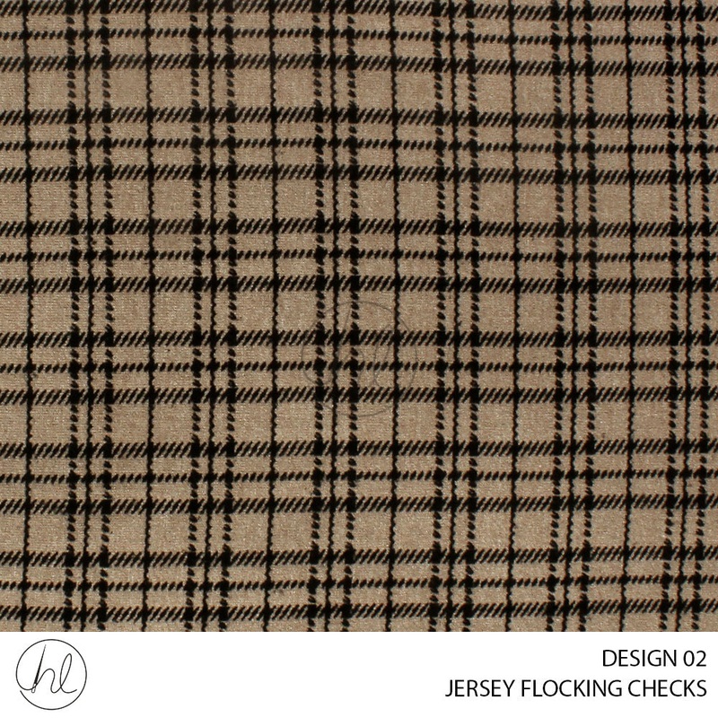 JERSEY FLOCKING CHECK 51 DESIGN 02 CAMEL 150CM PER M