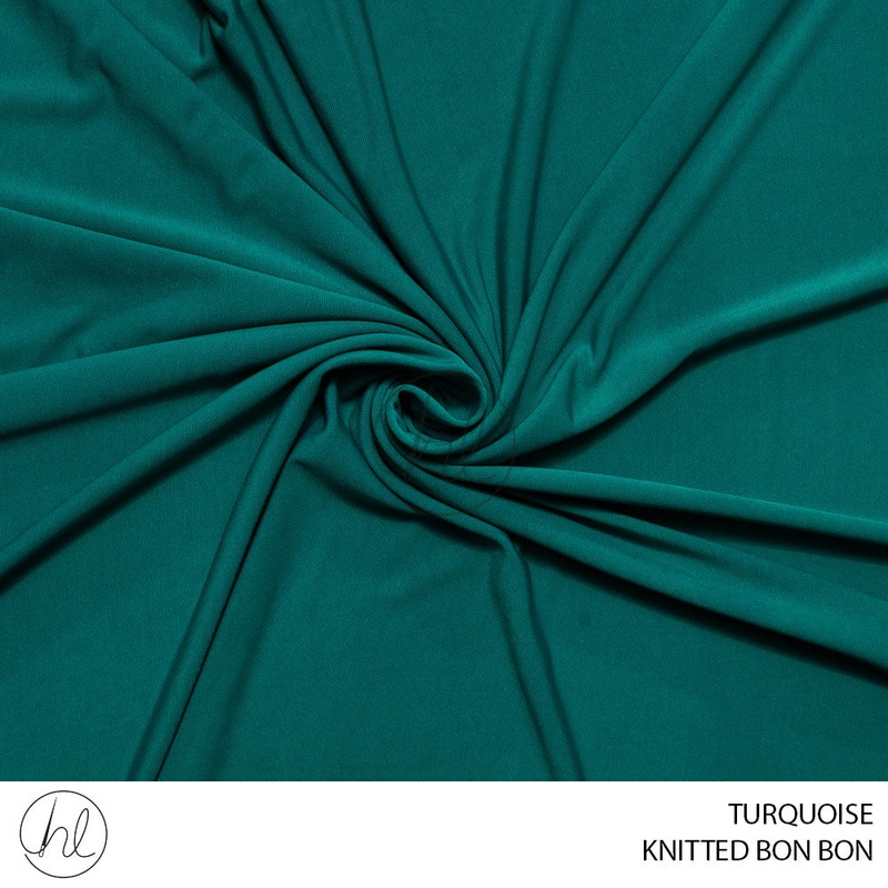 Knitted bon bon 55 turquoise 150cm per m