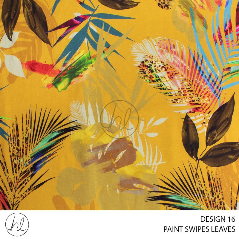 PAINT SWIPES LEAVES 51 MUSTARD 150CM PER M