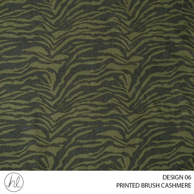 PRINTED BRUSH CASHMERE 51 GREEN  150CM PER M