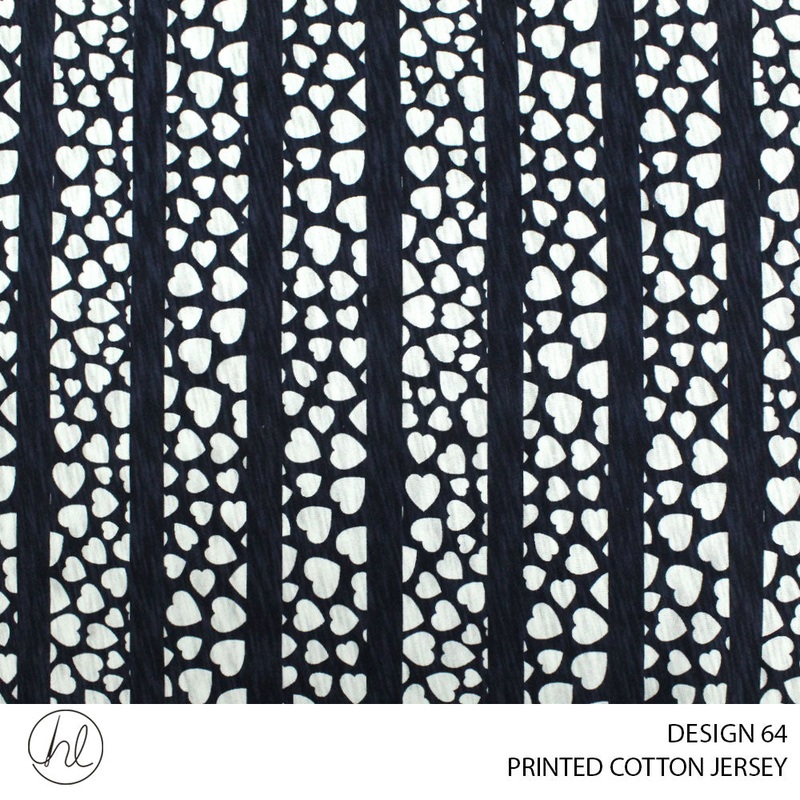 PRINTED COTTON JERSEY DESIGN 64 150CM WIDE PER M51