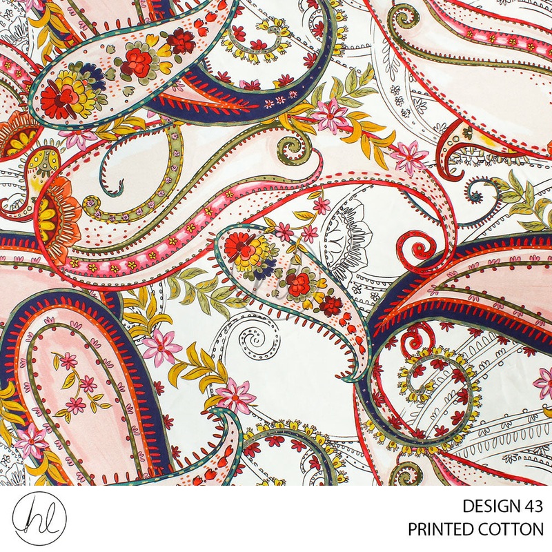 PRINTED COTTON LEON 51 IVORY 150CM PER M