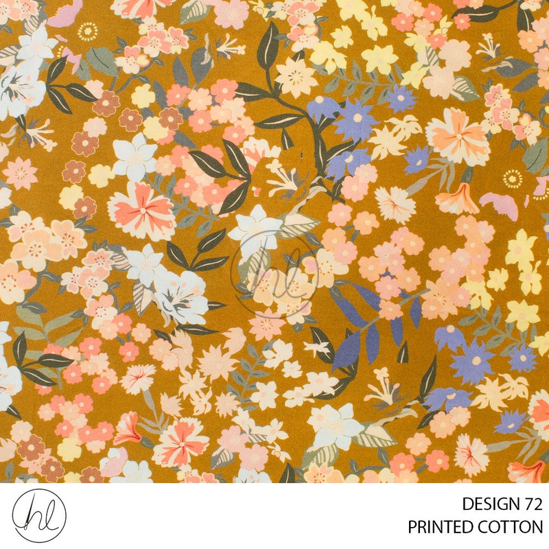 PRINTED COTTON VITARA 51 MUSTARD 150CM PER M