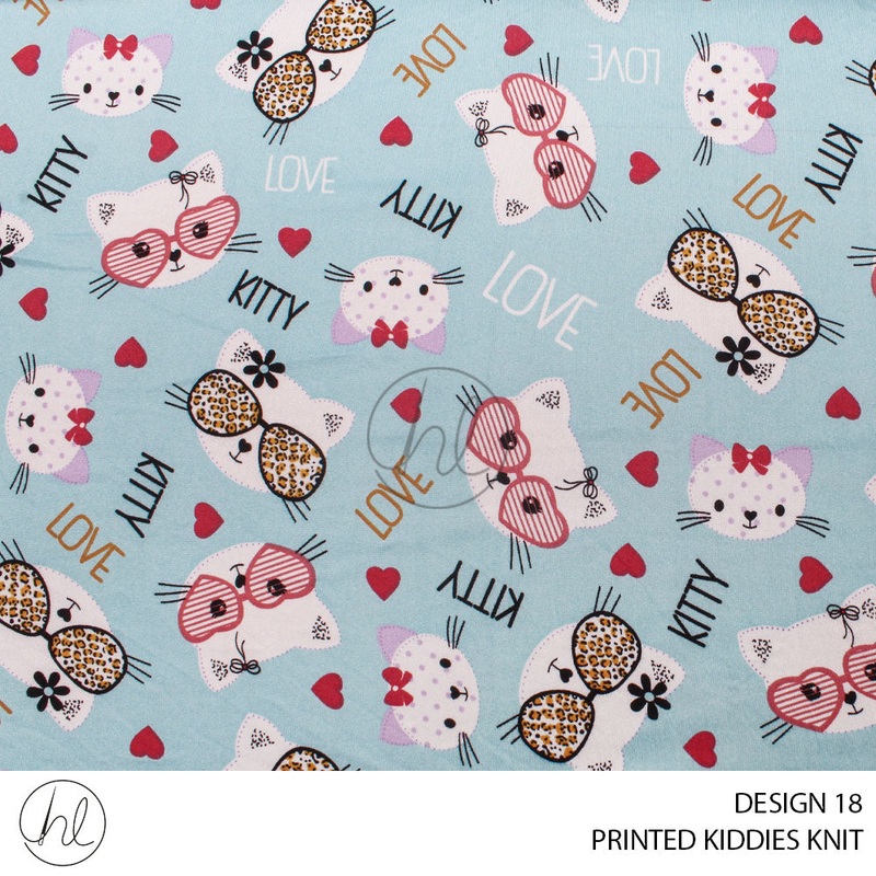 PRINTED KIDDIES KNIT PER M DESIGN 18 BLUE 150CM WIDE