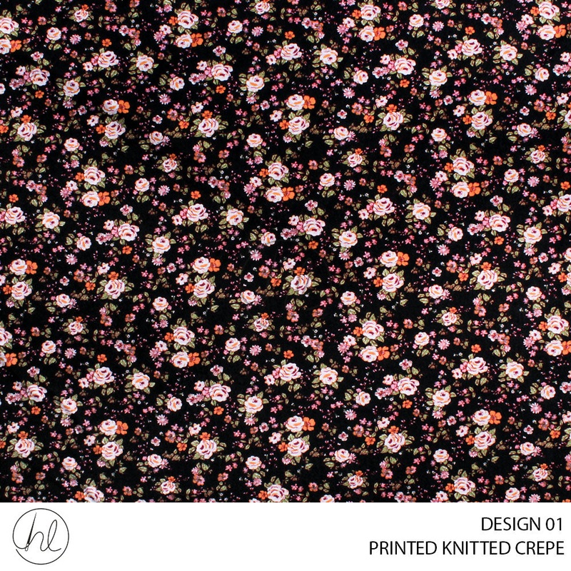 PRINTED KNITTED CREPE 56 BLACK 150CM PER M