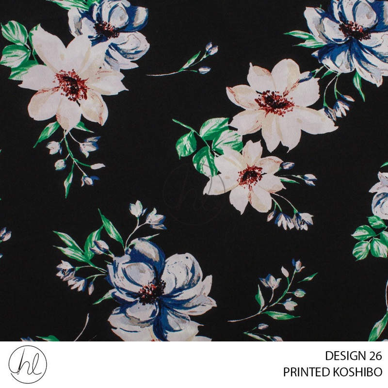 PRINTED KOSHIBO 51 PER M DESIGN 26 BLACK 150CM WIDE