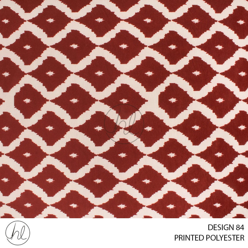 PRINTED POLYESTER MOKA 84 RUST 150CM PER M