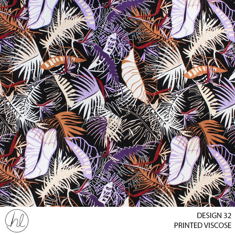 PRINTED VISCOSE 53 BLACK 150CM PER M