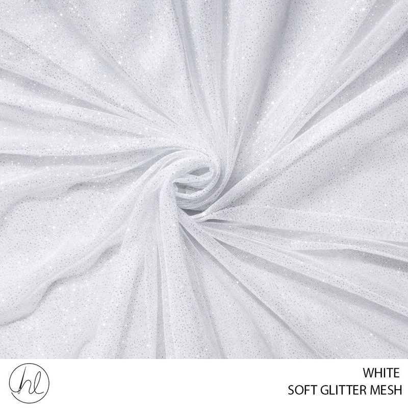 Soft glitter Mesh 56 White 150cm Per M