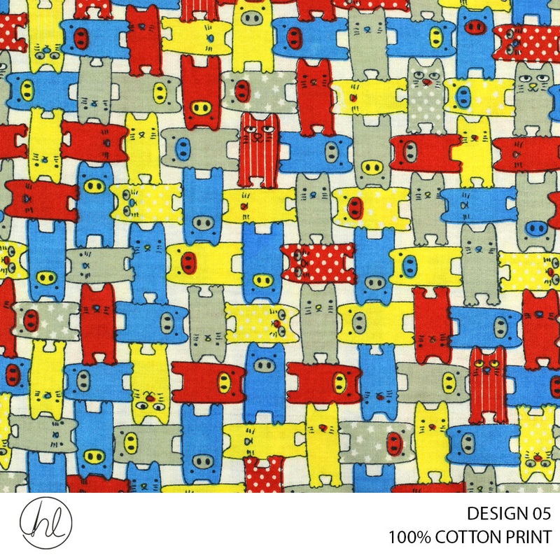 100% COTTON PRINT DESIGN 05 150CM WIDE PER M