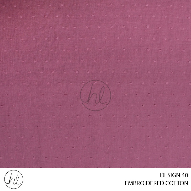 COTTON EMBROIDERY 51 PER M DESIGN 40 OLD ROSE 150CM WIDE