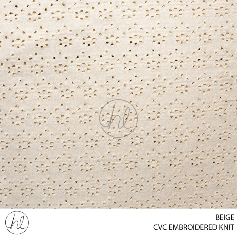 CVC EMBROIDERED KNIT 51 BEIGE150CM PER M
