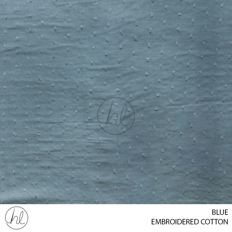 Embroidered cotton 51 blue 150cm per m
