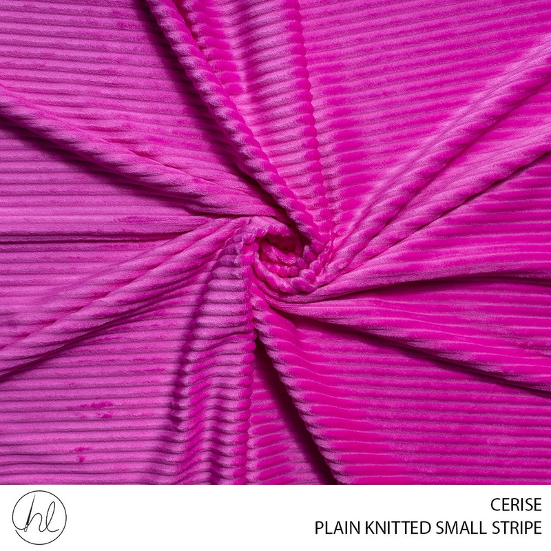 PLAIN KNITTED SMALL STRIPE 3412 CERISE 150CM PER M