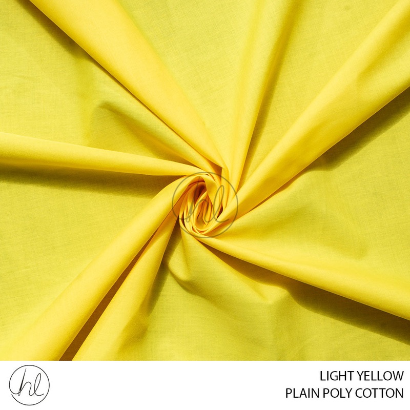 PLAIN POLY COTTON FABRIC 112CM L.YELLOW