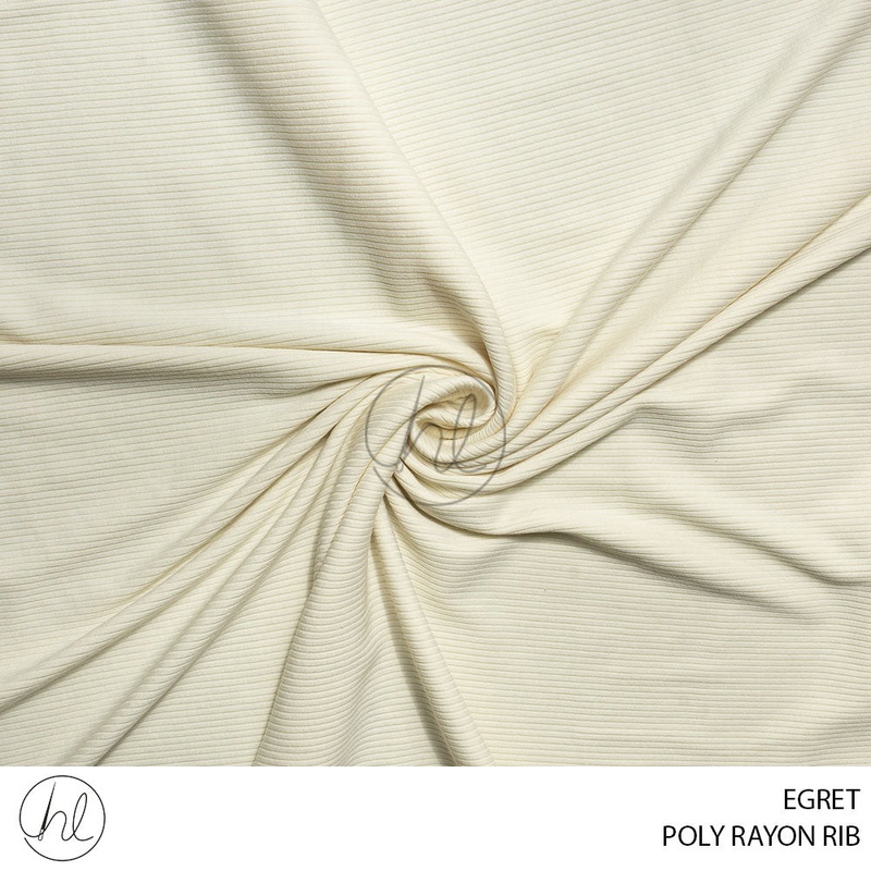 POLY RAYON RIB 51 EGRET 150CM PER M