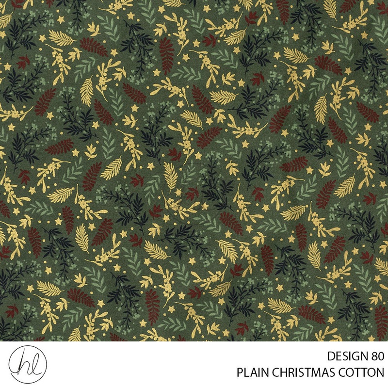 PRINTED CHRISTMAS COTTON DESIGN 98 51 OLIVE 145CM PER M
