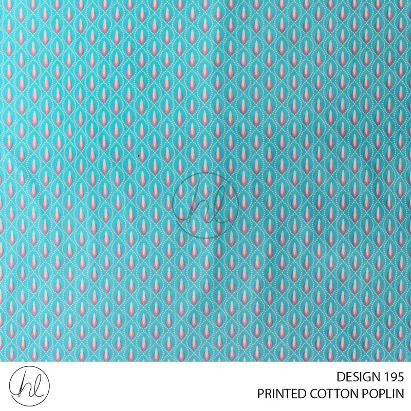 PRINTED COTTON POPLIN 51 TURQUOISE 145CM PER M