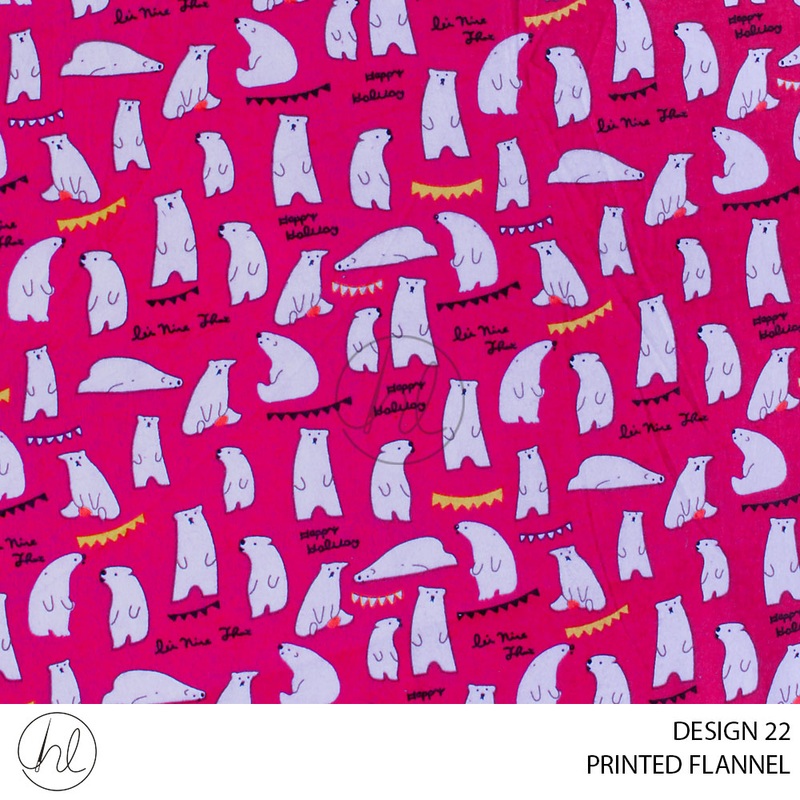 PRINTED FLANNEL 51 CERISE 110CM PER M