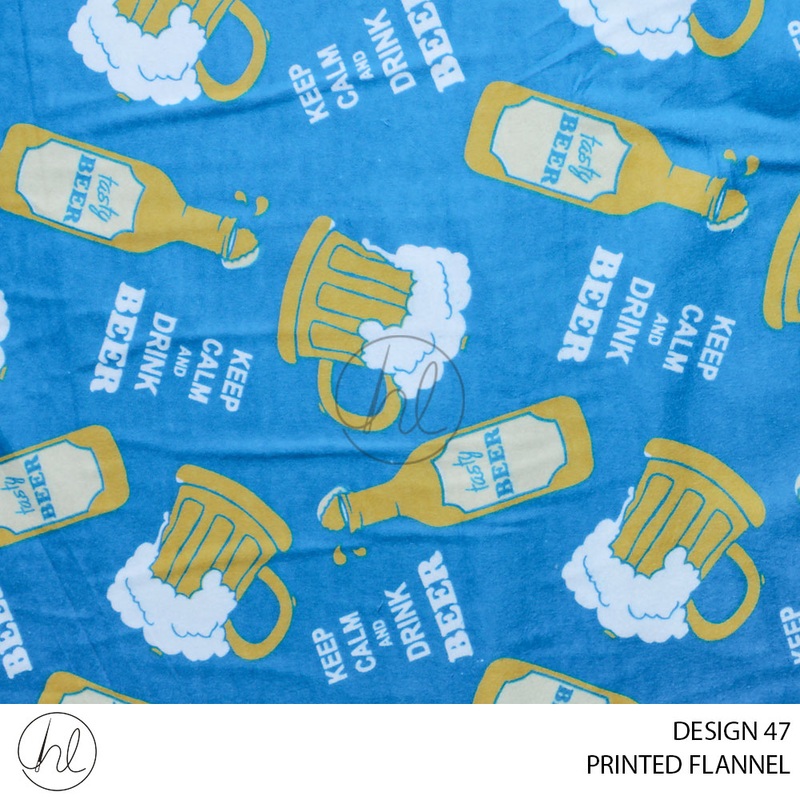 PRINTED FLANNEL 51 SKY BLUE110CM PER M