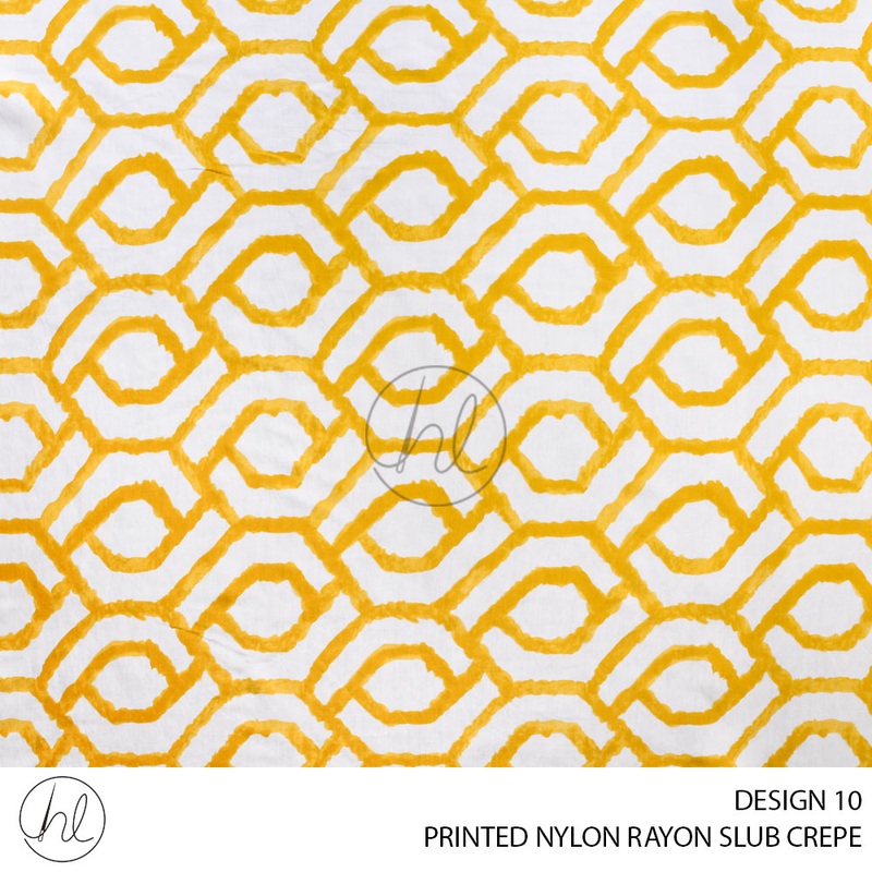 PRINTED NYLON RAYON SLUB CREPE 56 YELLOW 150CM PER M