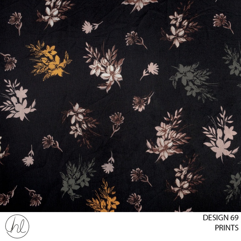 PRINTS 51 PER M BLACKDESIGN 69 150CM WIDE