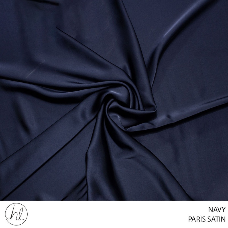 SATIN PARIS PLAIN FABRIC 150CM NAVY ROLL 001 1