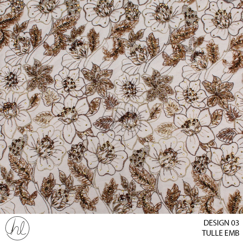 TULLE EMB 477 PER M DESIGN 03 BROWN COLLECTION 07
