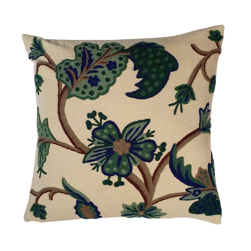 Welland & Wye, Tambaco Crewelwork Cushion Cover