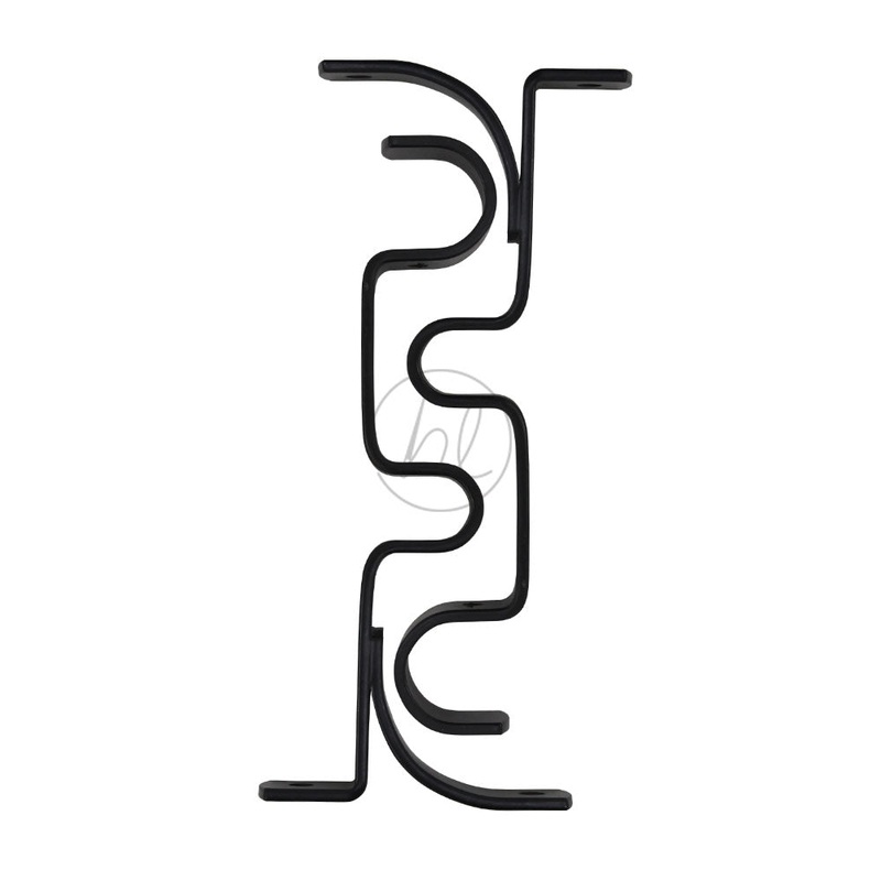 DOUBLE BRACKET ALPHA 25/16MM DESIGN 02 BLACK