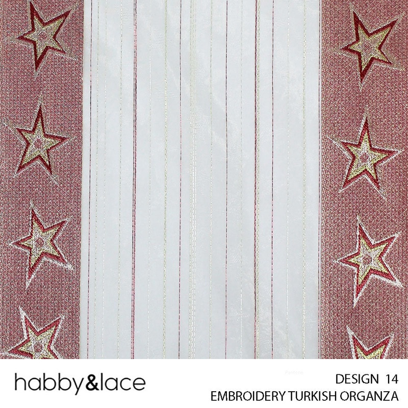 EMBROIDERED TURKISH ORGANZA DESIGN 14 280CM PER M