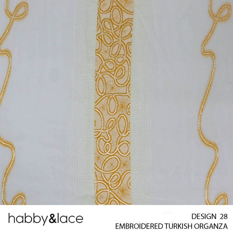 EMBROIDERED TURKISH ORGANZA DESIGN 28 280CM PER M BLUE