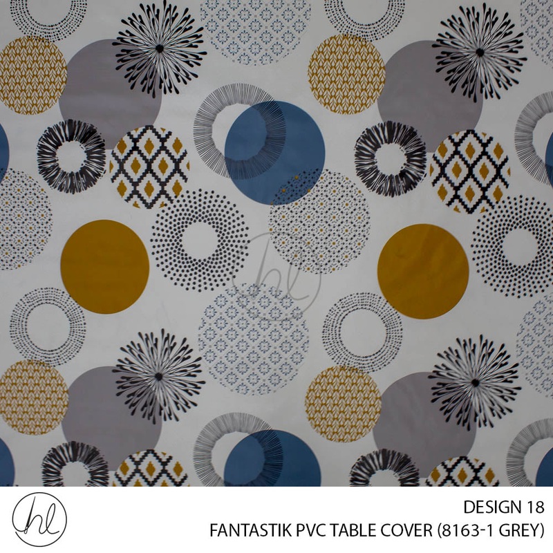 FANTASTIK PVC TABLE COVER DESIGN 18 140CM PER M GREY