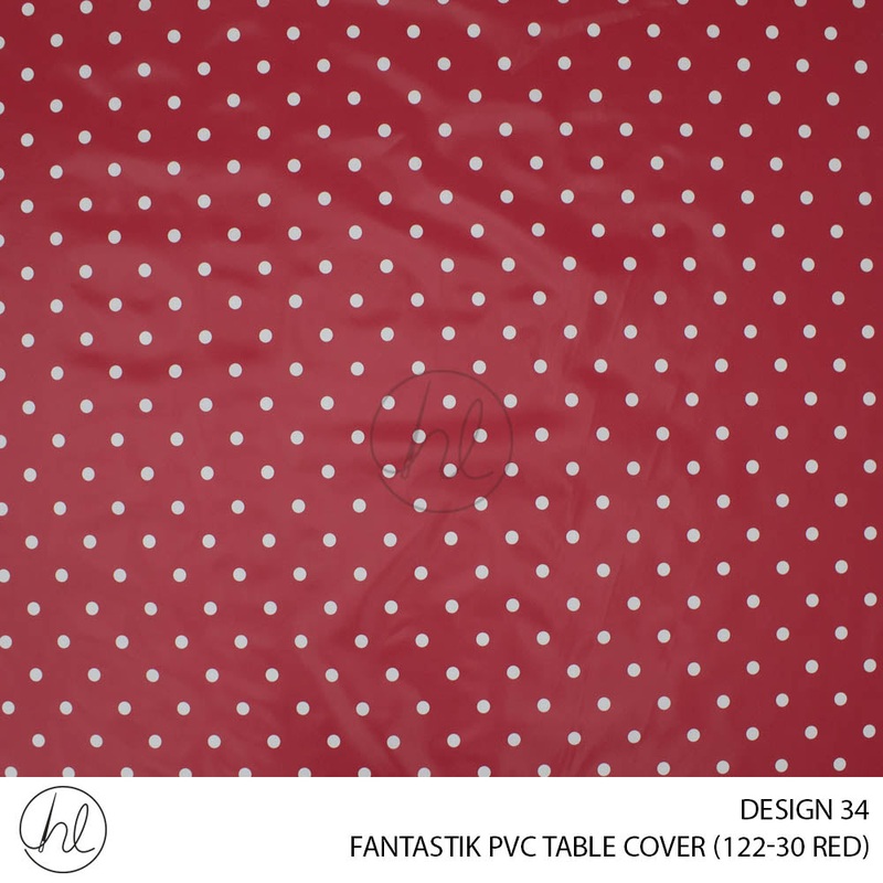 FANTASTIK PVC TABLE COVER DESIGN 34 140CM PER M RED