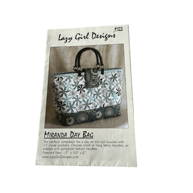 Lazy Girl Designs MIRANDA DAY BAG #123 Sewing Pattern 10 Inside Pockets 123 Tote