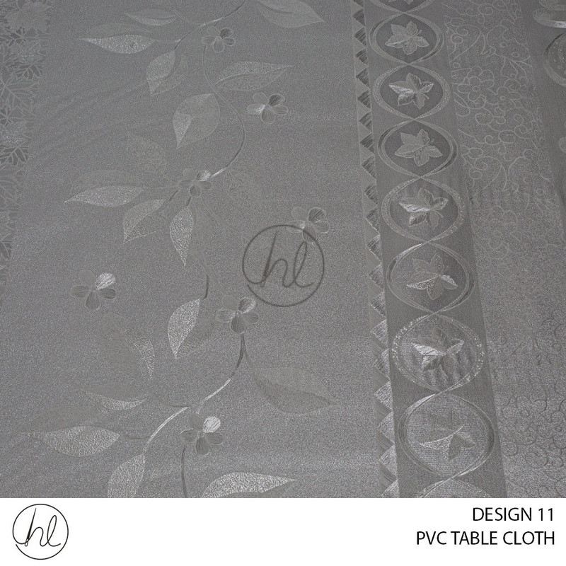 PVC TABLE CLOTH 4638 DESIGN 11 GREY 140CM WIDE PER M