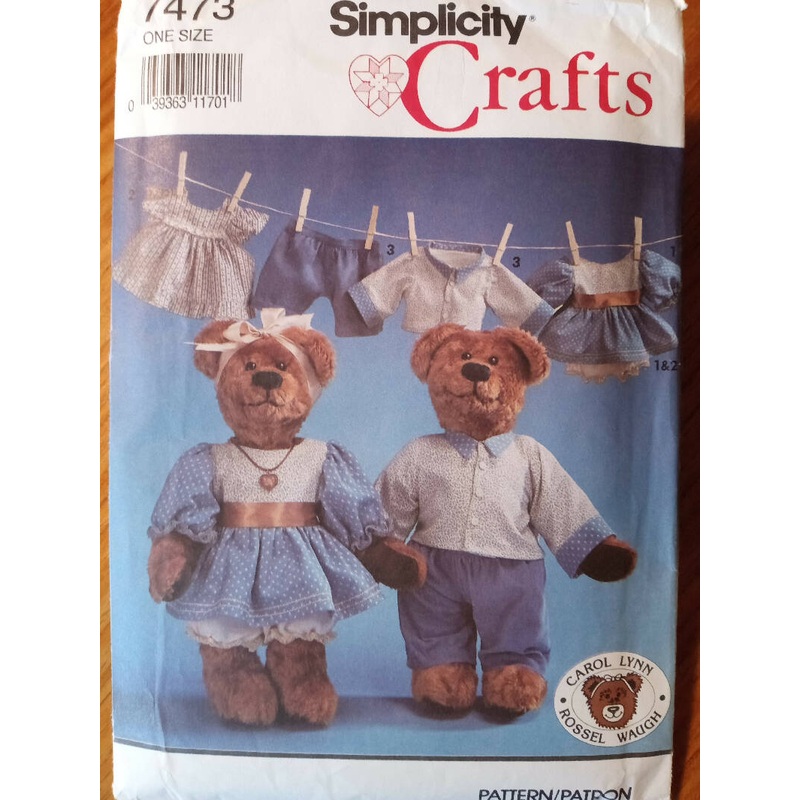 Simplicity 7473 Teddy Bear Pattern