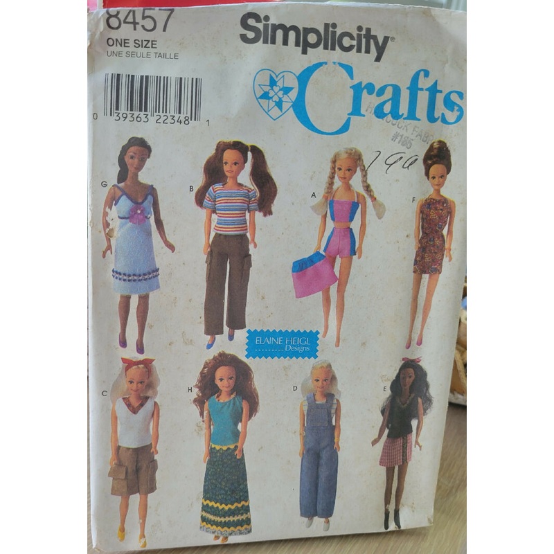 Simplicity 8457 11 1/2" Fashion Doll Pattern