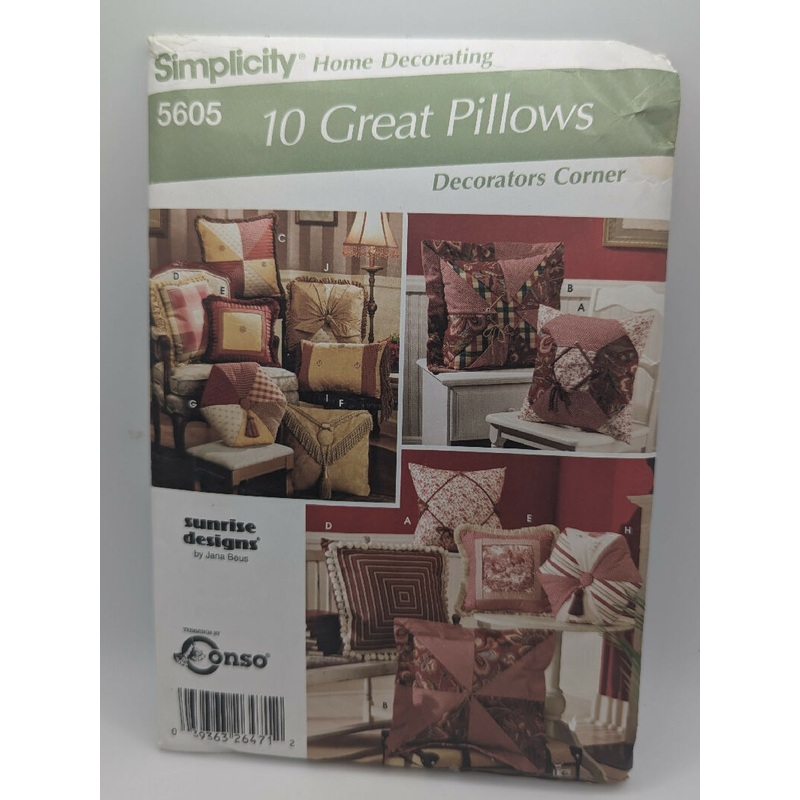 Simplicity Home Decorating 5605 Sunrise Design by Jana Beus 10 Great Pillows Pattern
