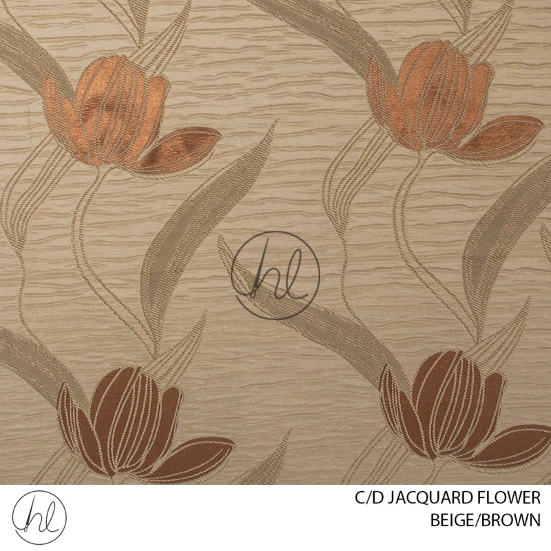 C/D Jacquard Flower 001 CP 280cm Brown/Beige