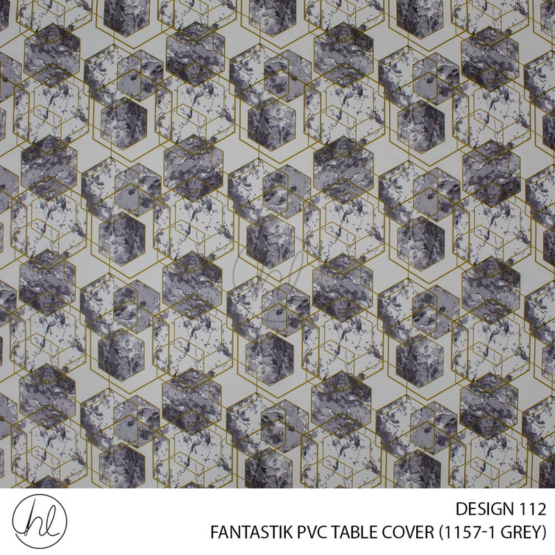 FANTASTIK PVC TABLE COVER DESIGN 112 140CM PER M GREY