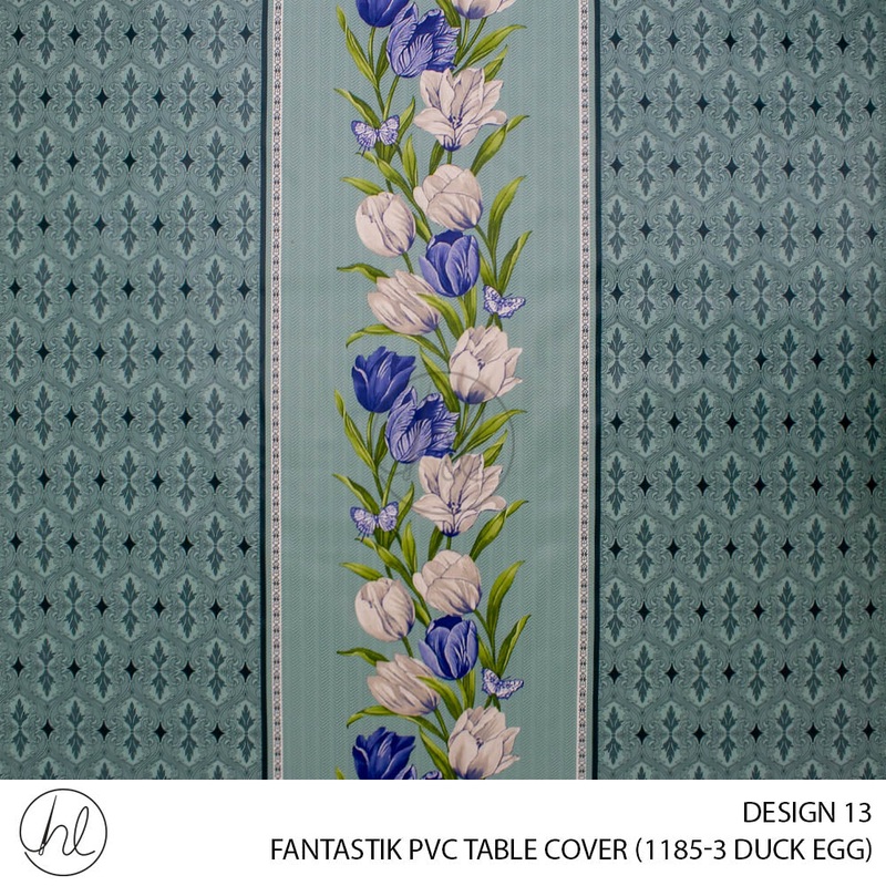 FANTASTIK PVC TABLE COVER DESIGN 13 140CM PER M DUCK EGG