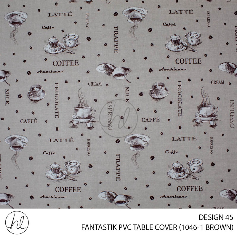 FANTASTIK PVC TABLE COVER DESIGN 45 140CM PER M BROWN