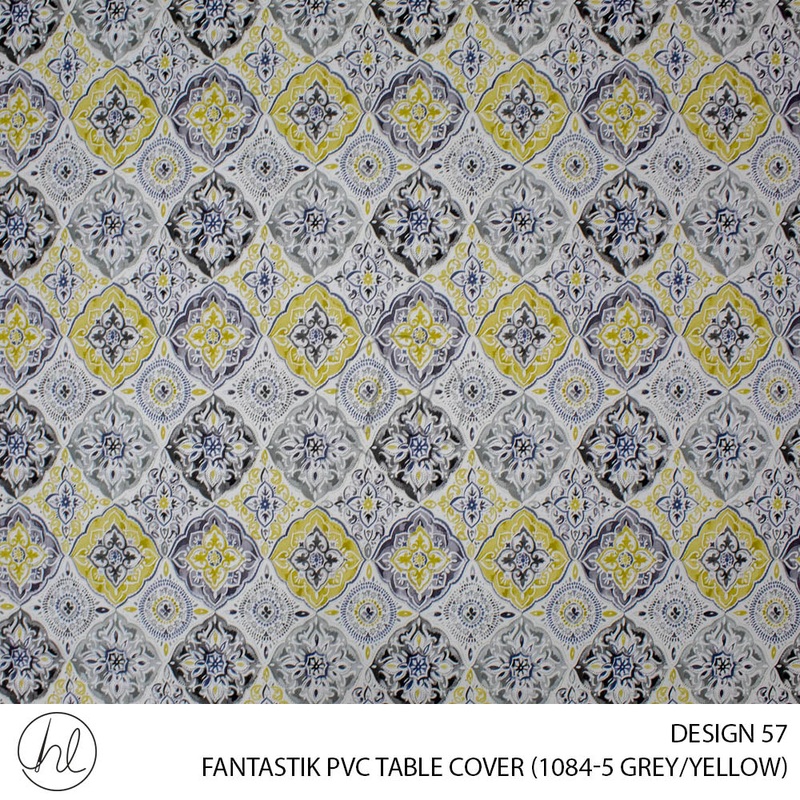 FANTASTIK PVC TABLE COVER DESIGN 57 140CM PER M GREY/YELLOW